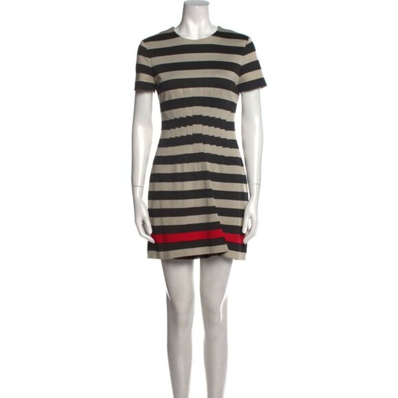 DIANE VON FURSTENBERG DVF Striped Short Sleeve Mini Dress Sz 6 - Picture 3 of 4